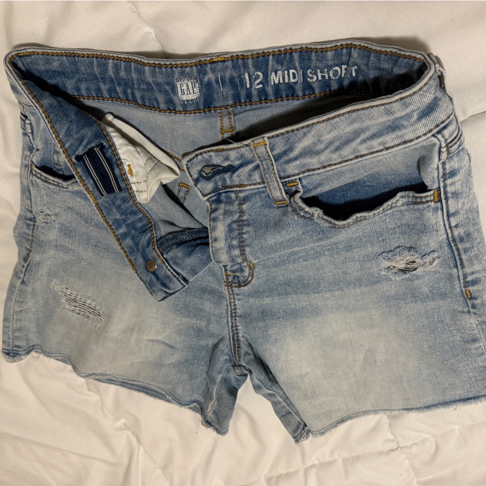 GAP Kids Light Blue Midi Denim Shorts